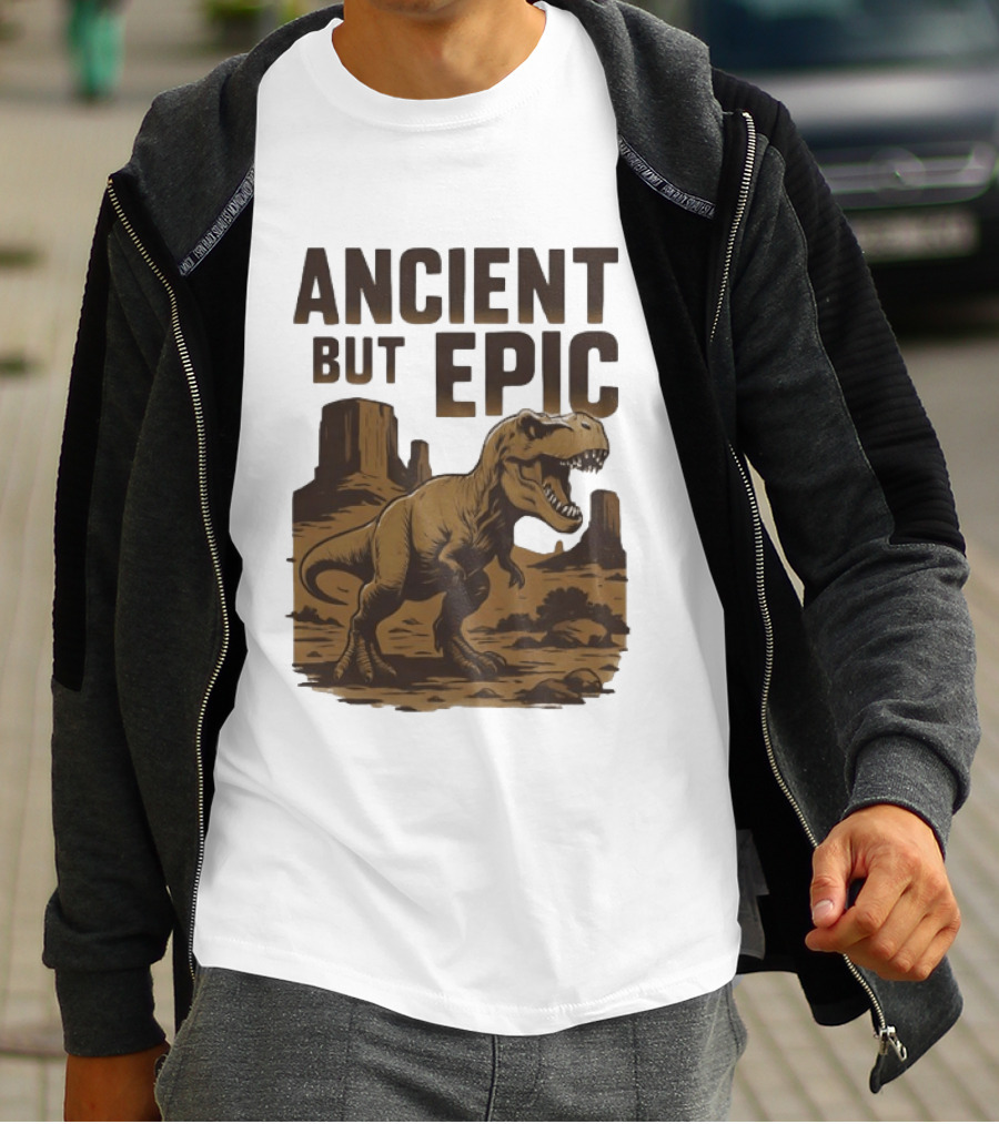 T. Rex Dinosaur Ancient But Epic Desert Scene T-Shirt