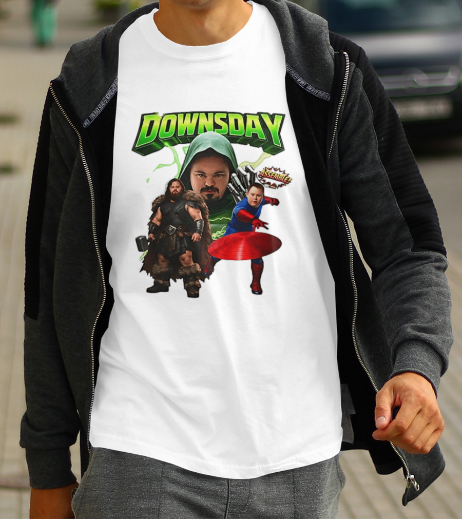 Donwsday Assemble Domesday X Down Syndrome Superhero T-Shirt
