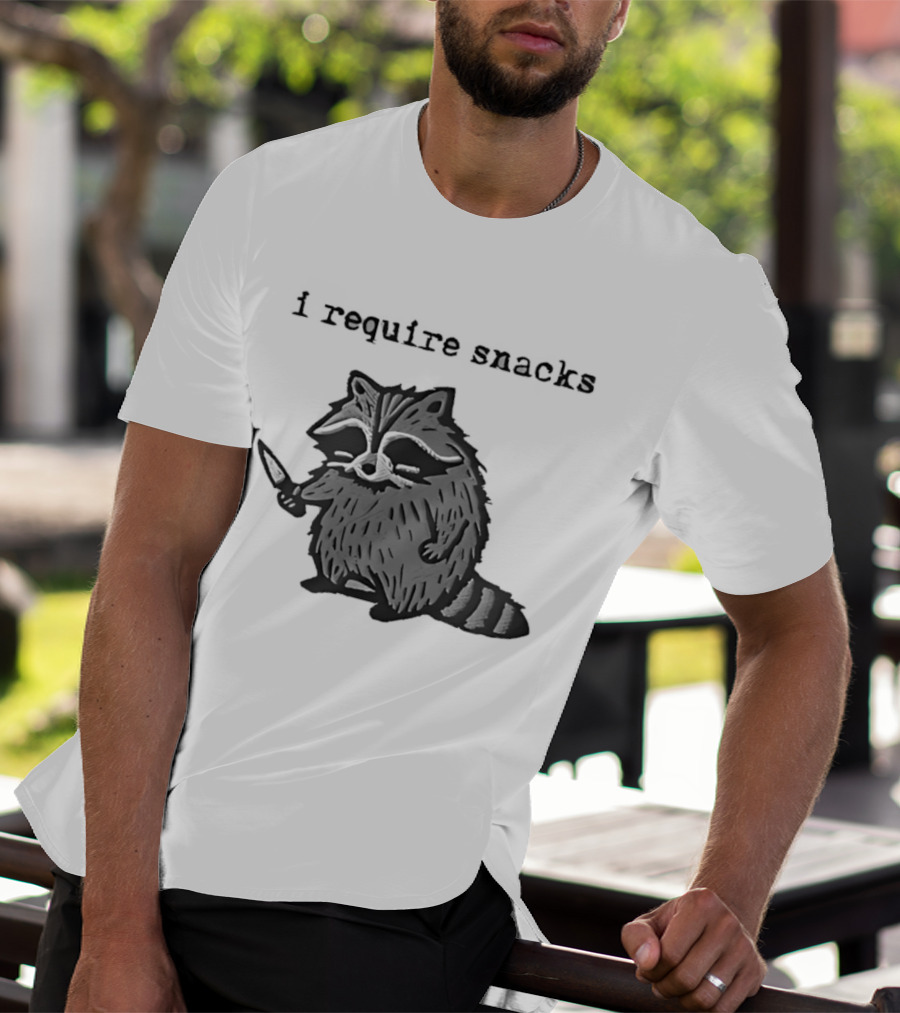 I Require Snacks Raccoon T-Shirt