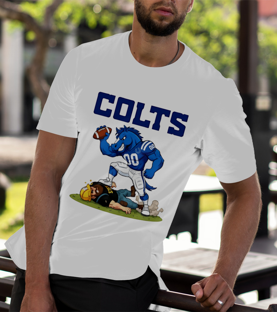 Colts Football Rivalry Humor Vs Steelers Comic T-Shirt