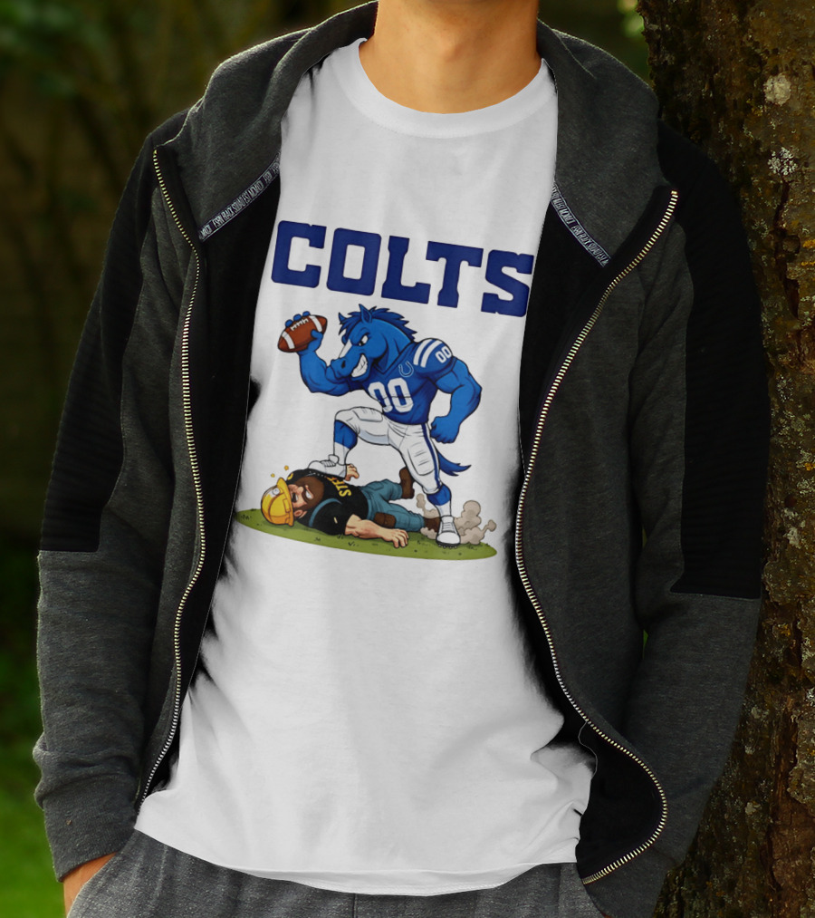 Colts Football Rivalry Humor Vs Steelers Comic T-Shirt