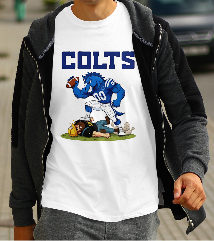 Colts Football Rivalry Humor Vs Steelers Comic T-Shirt