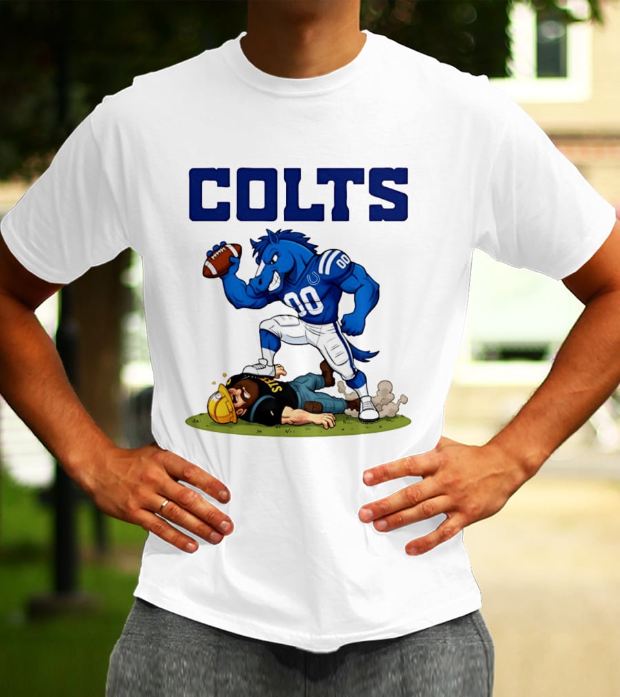Colts Football Rivalry Humor Vs Steelers Comic T-Shirt