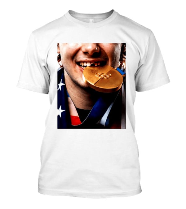 Jack Hughes Teeth Gold Medal 2026 Milano Cortina Winter Olympics T-Shirt