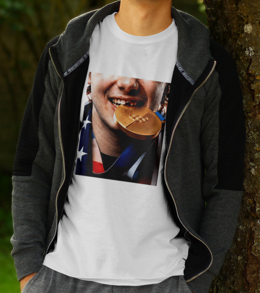 Jack Hughes Teeth Gold Medal 2026 Milano Cortina Winter Olympics T-Shirt