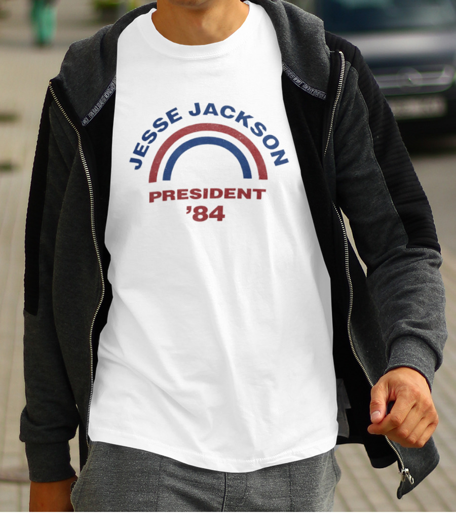 Jesse Jackson President '84 Red And Blue Arch T-Shirt