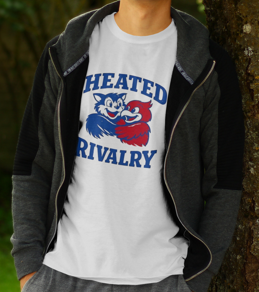 Heated Rivalry Kentucky Wildcats Louisville Cardinals Hugging Cartoon T-Shirt