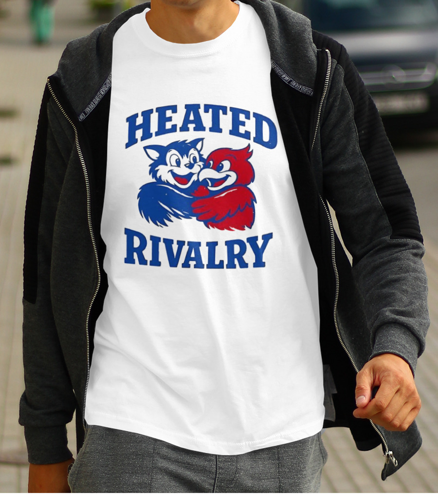 Heated Rivalry Kentucky Wildcats Louisville Cardinals Hugging Cartoon T-Shirt