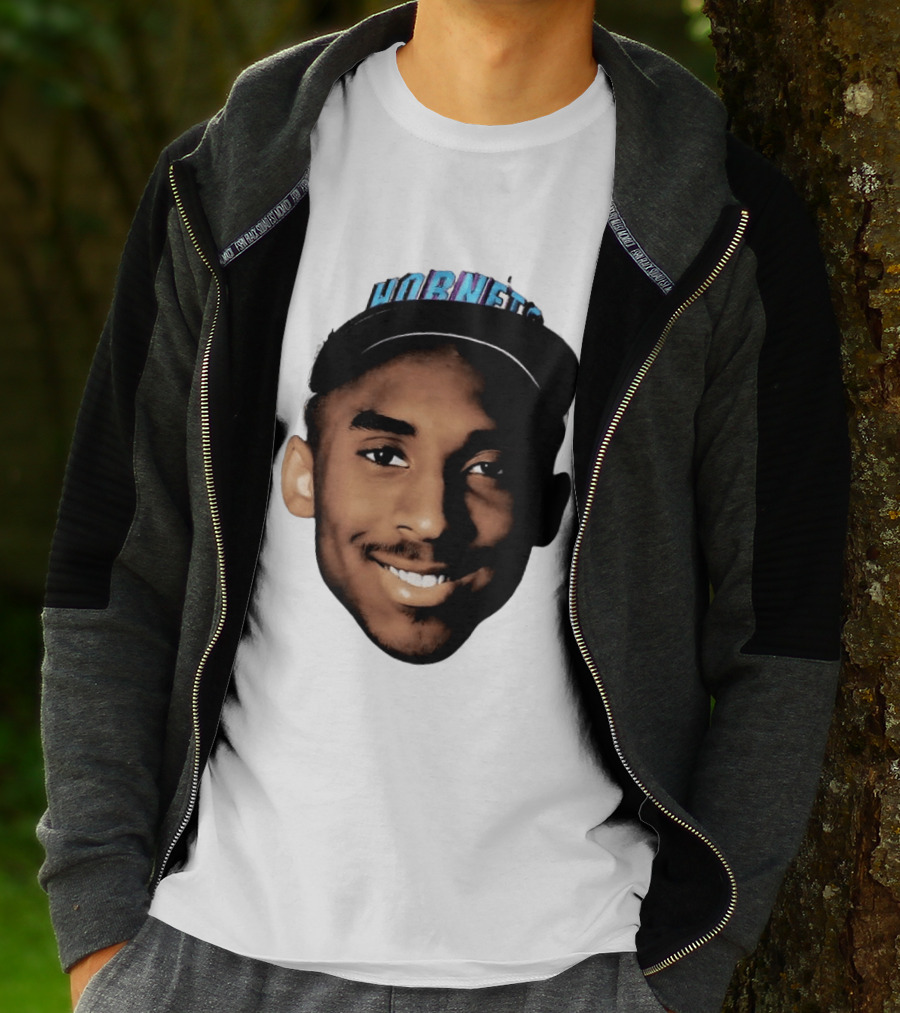 Kobe Bryant Draft Day Hornets Cap Big Face T-Shirt