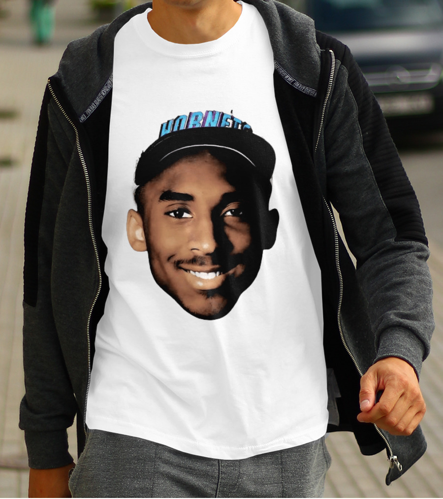 Kobe Bryant Draft Day Hornets Cap Big Face T-Shirt