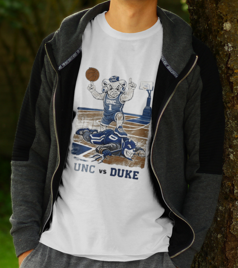 UNC Vs Duke Basketball Rivalry Game Mascot Showdown T-Shirt
