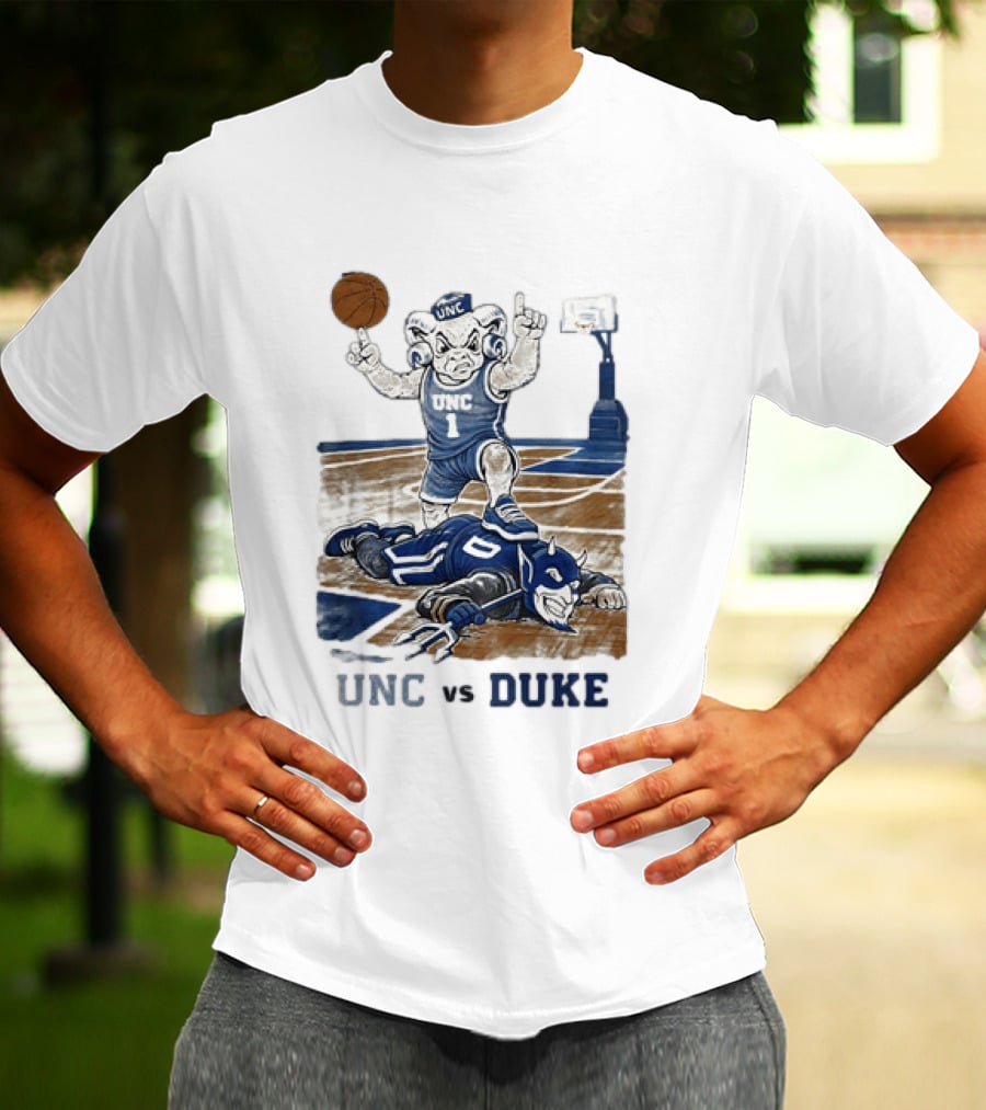 UNC Vs Duke Basketball Rivalry Game Mascot Showdown T-Shirt