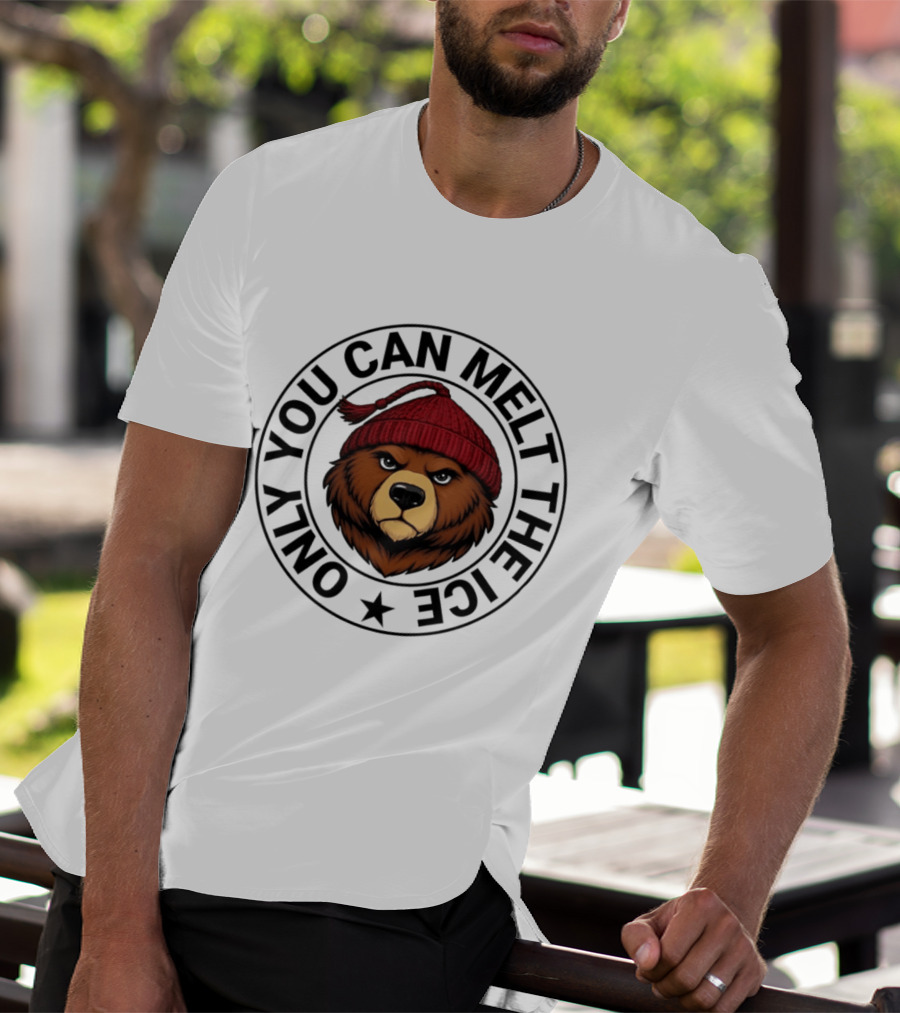 Only You Can Melt The Ice Bear Face Red Beanie T-Shirt