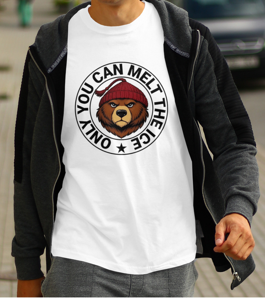 Only You Can Melt The Ice Bear Face Red Beanie T-Shirt