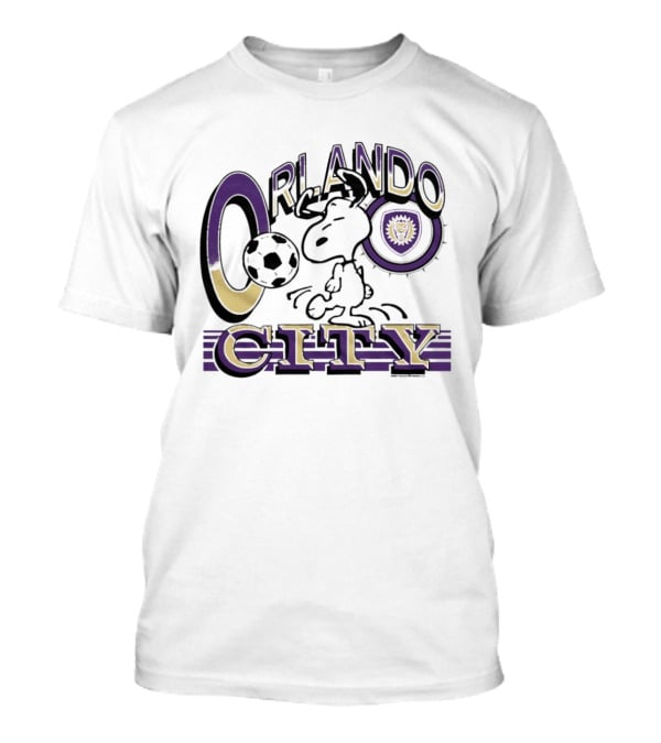Peanuts Snoopy Orlando City Soccerball Logo Cartoon Collaboration T-Shirt