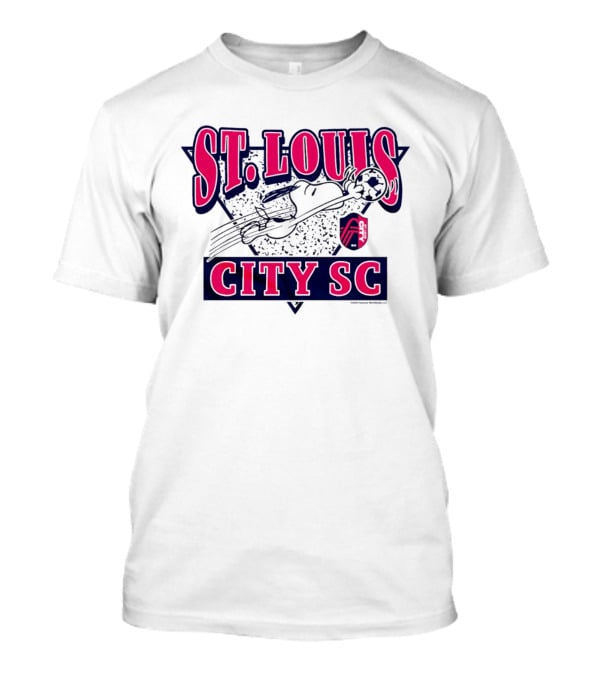 Snoopy Playing Soccer With St. Louis CITY SC Peanuts Collaboration T-Shirt