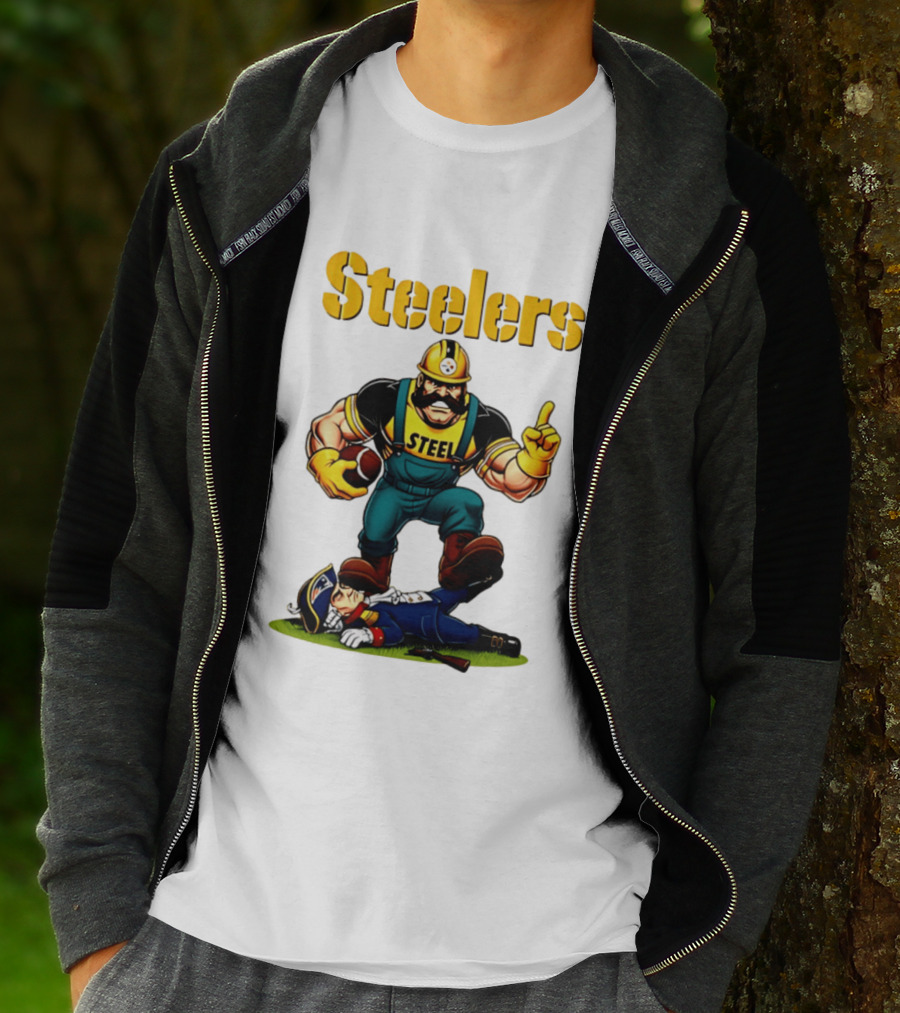 Pittsburgh Steelers Steelworker Triumphs Over New England Patriots Rivalry T-Shirt