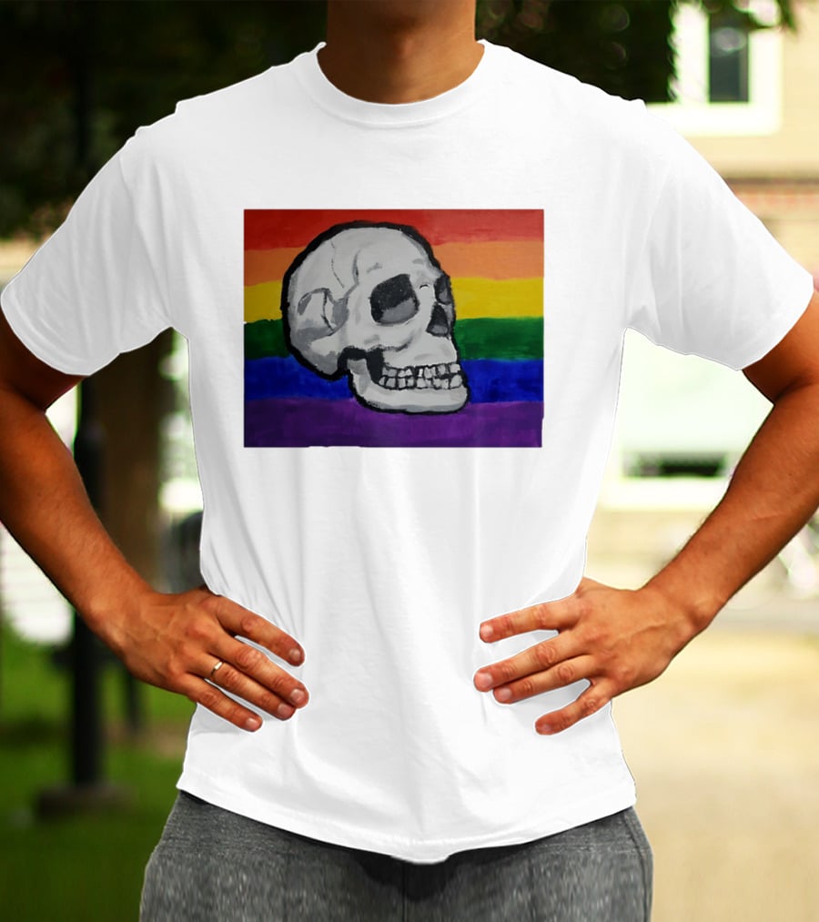 Pride Skull LGBT Rainbow Flag T-Shirt