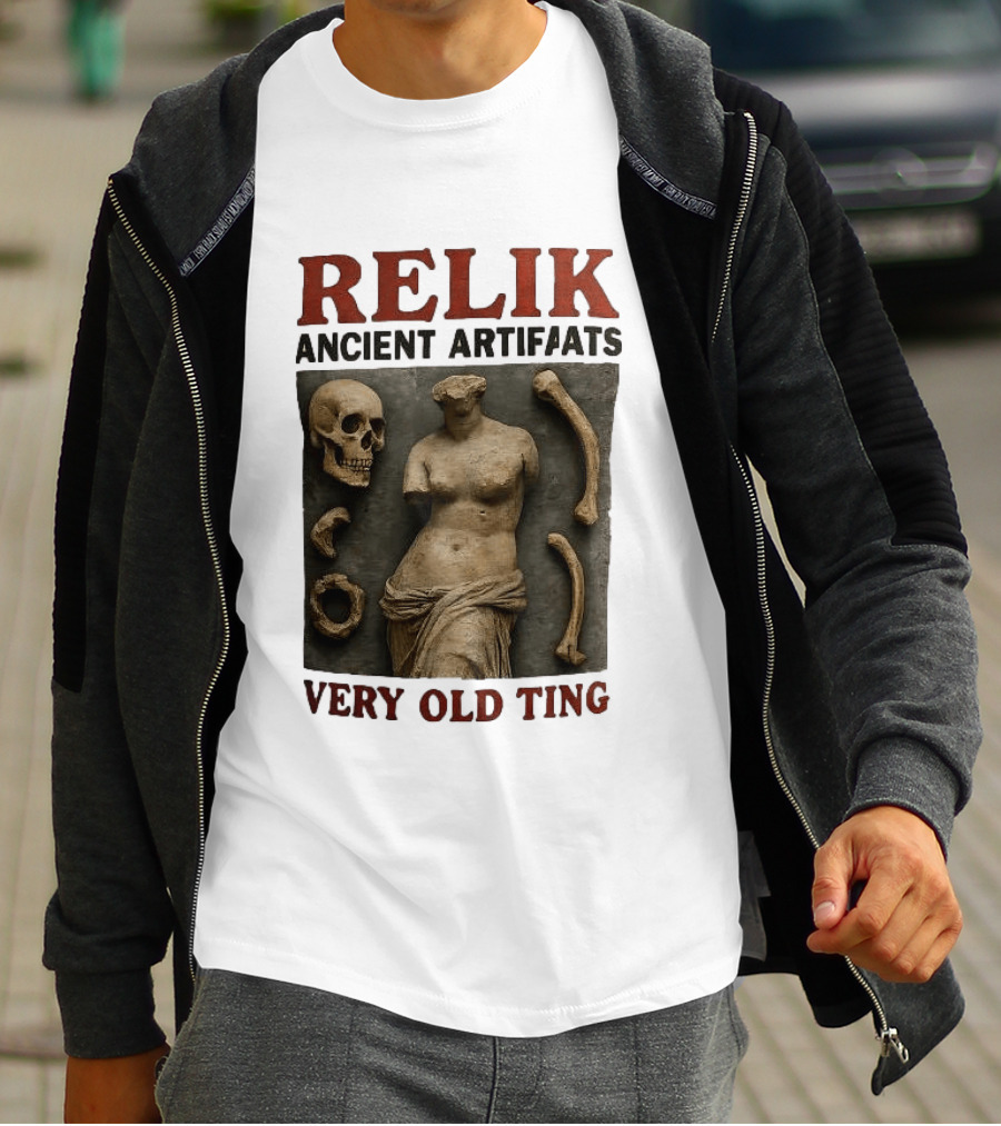 RELIX Ancient Artifacts Very Old Ting Statue And Skull T-Shirt