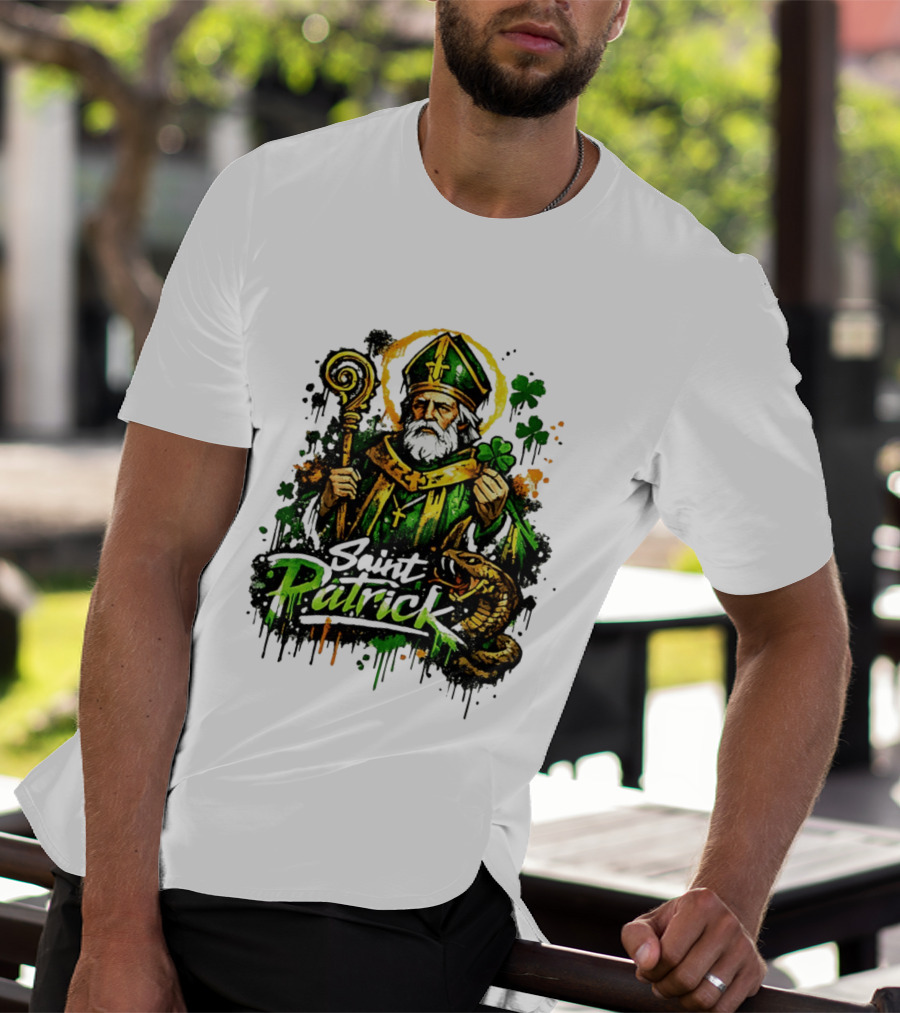 Saint Patrick Ireland St Patrick's Day With Shamrock And Snake T-Shirt