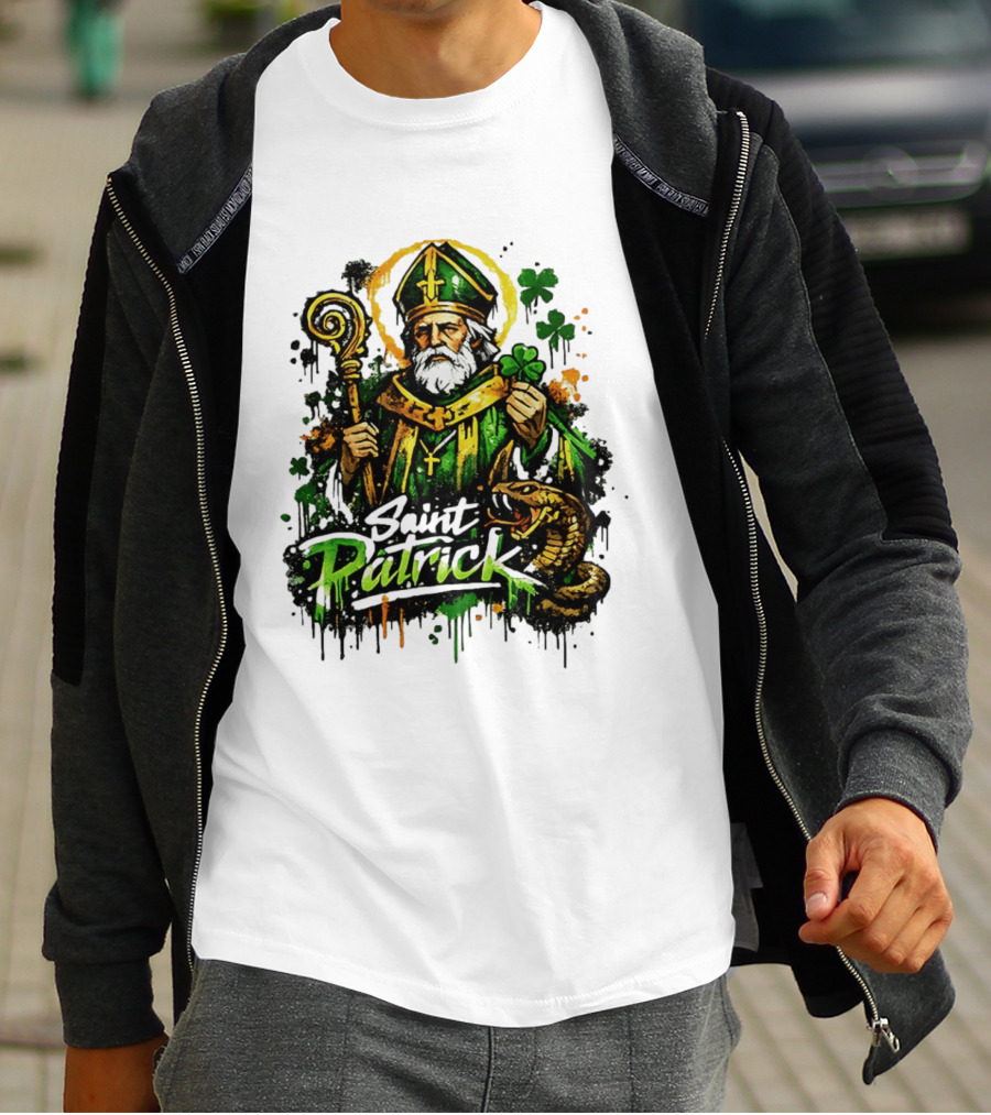 Saint Patrick Ireland St Patrick's Day With Shamrock And Snake T-Shirt