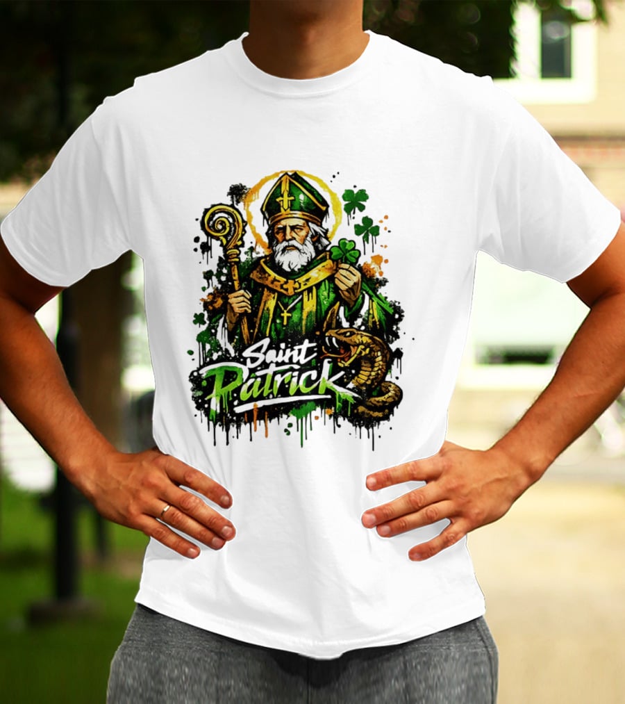 Saint Patrick Ireland St Patrick's Day With Shamrock And Snake T-Shirt