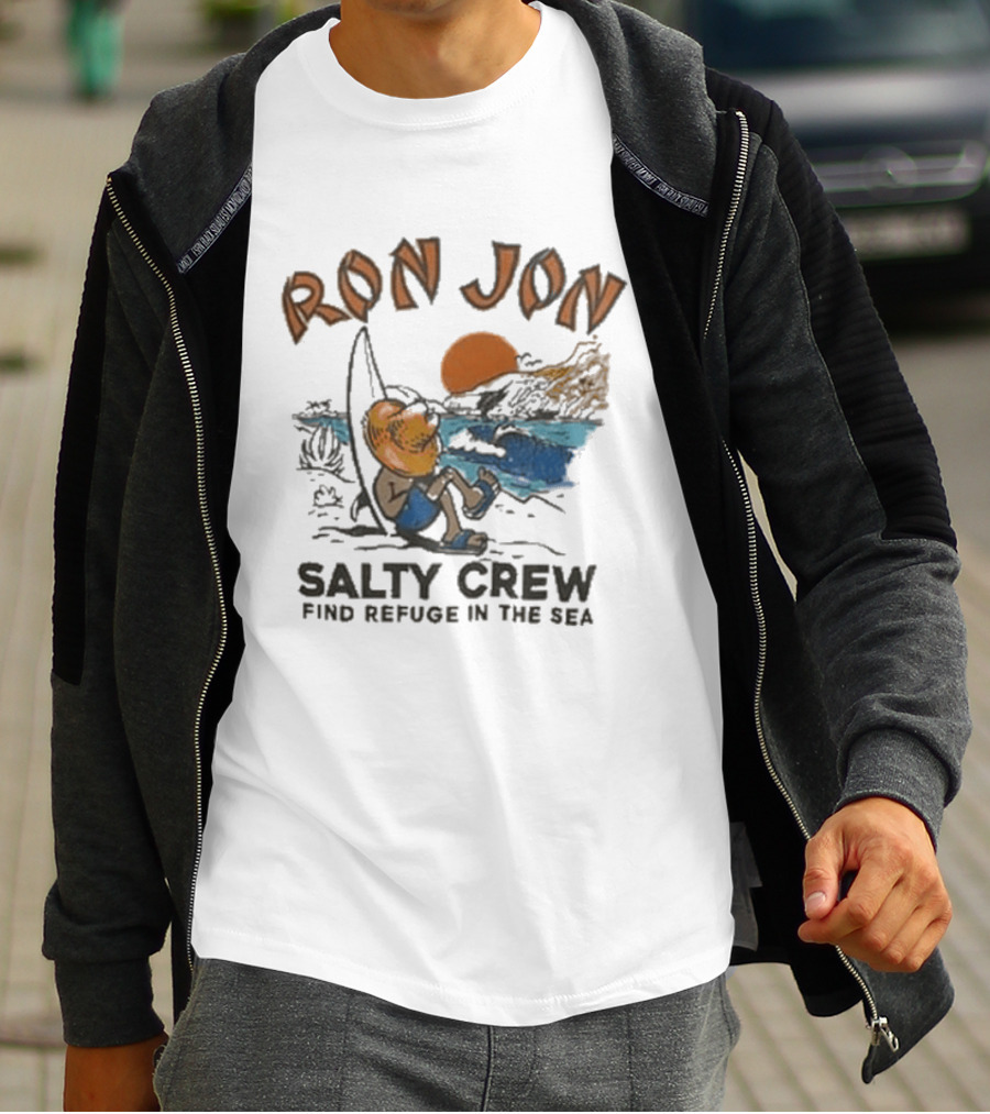 Salty Crew Ron Jon Find Refuge In The Sea Relaxation Scene T-Shirt