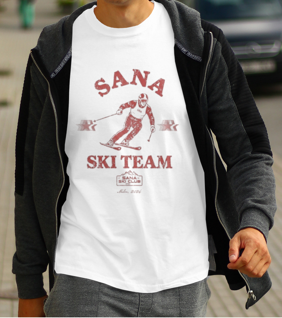 Sana Ski Team Milan 2026 Olympic Winter Sports Competition T-Shirt