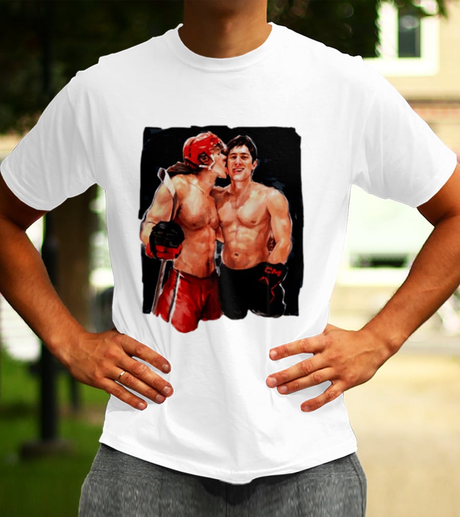 Shane Hollander Ilya Rosanov Gay Hockey Romance Painting T-Shirt