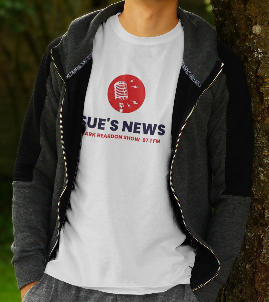 Sue's News Mark Reardon Show 97.1 FM Red Microphone T-Shirt