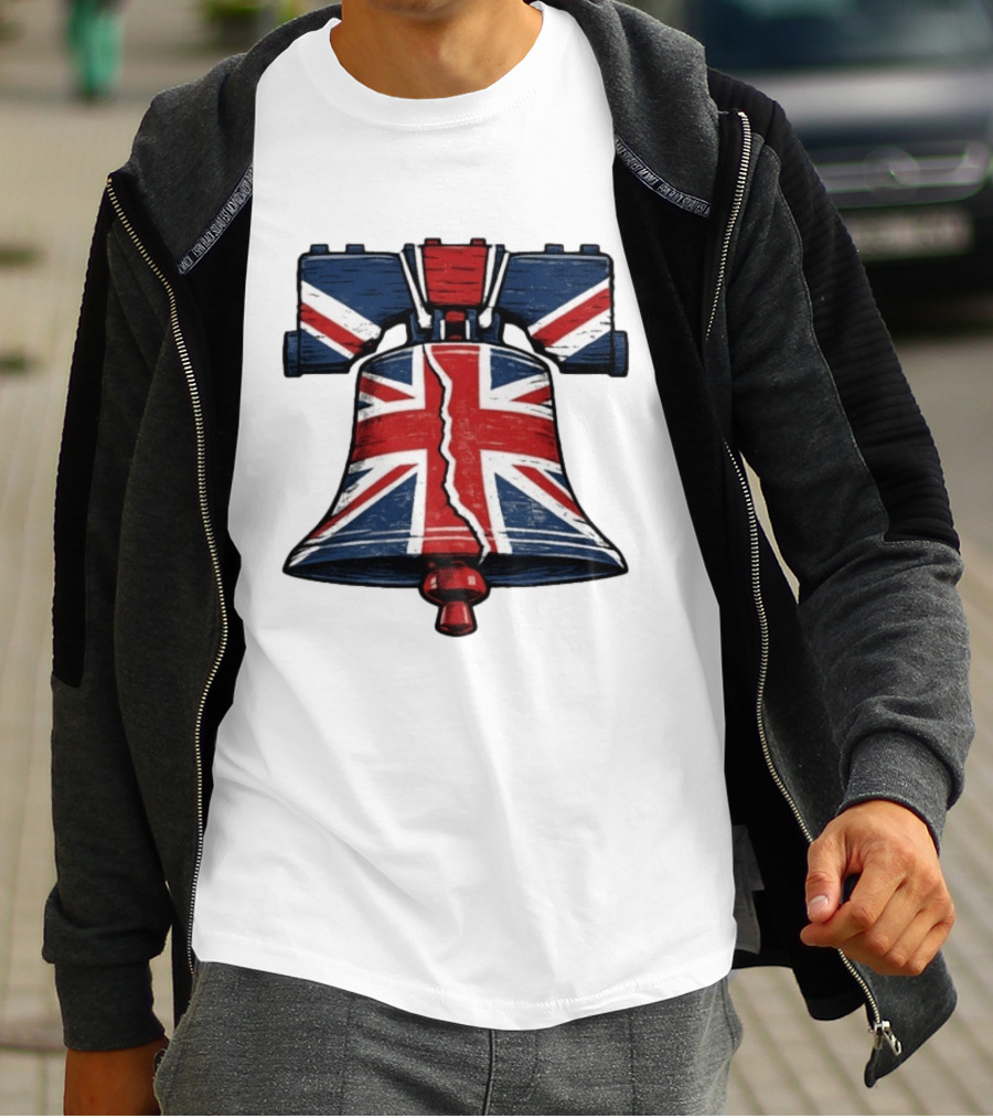 Union Jack Liberty Bell UK American Icon Fusion T-Shirt