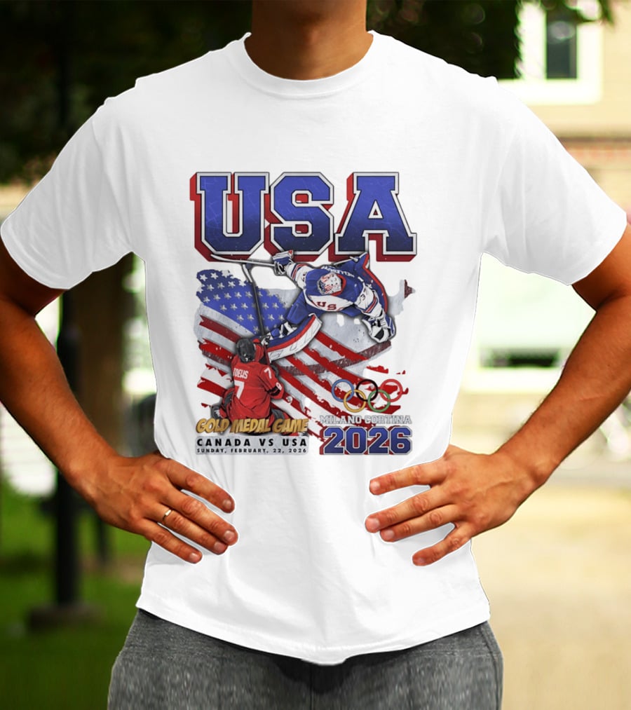 USA Hockey Gold Medal Game Canada Vs USA Milano Cortina 2026 T-Shirt