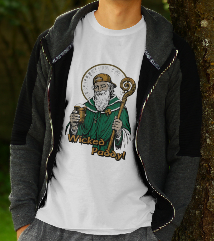 Wicked Paddy Saint Patrick Drinking Beer Iconic Irish T-Shirt