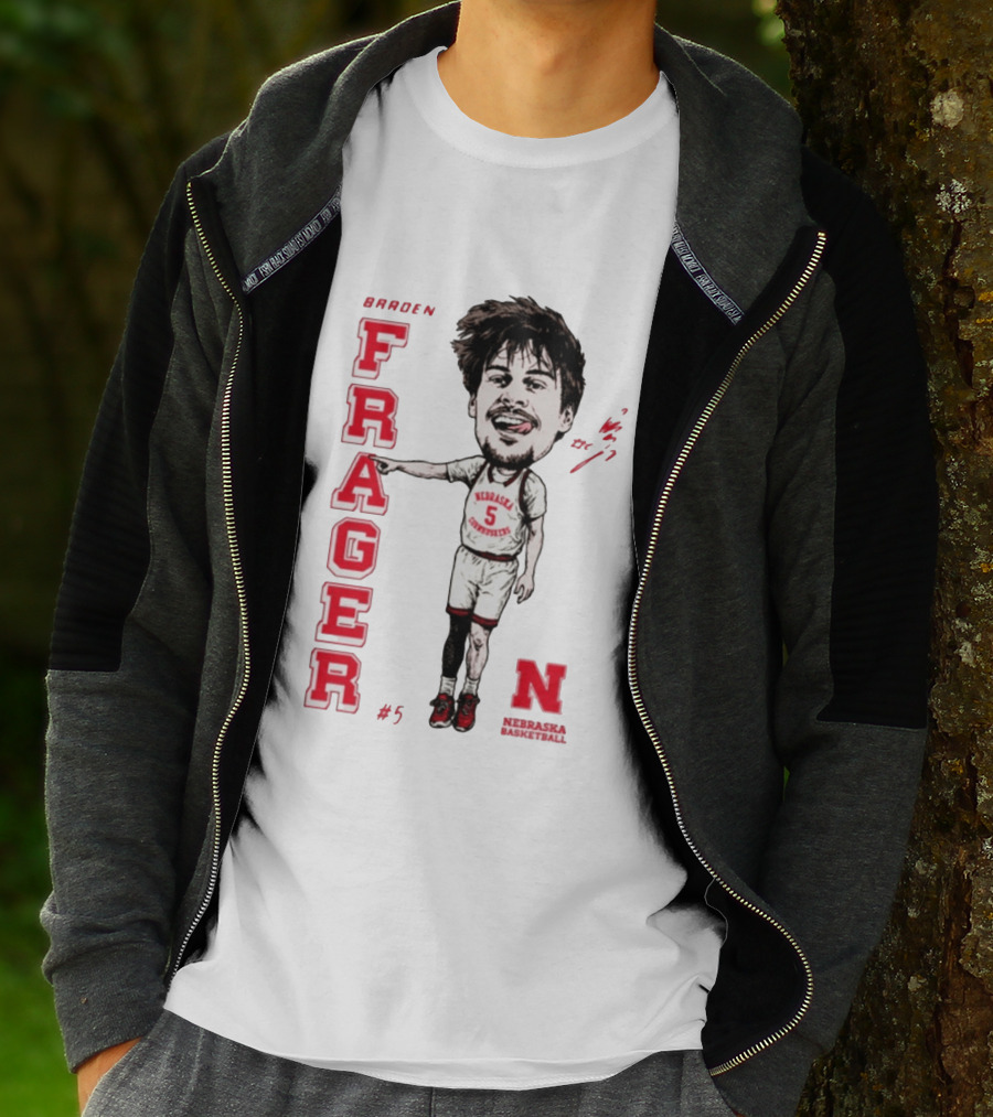 Braden Frager Nebraska Cornhuskers Basketball Caricature #5 T-Shirt