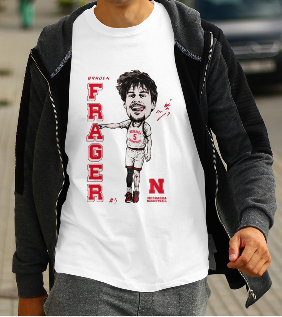 Braden Frager Nebraska Cornhuskers Basketball Caricature #5 T-Shirt