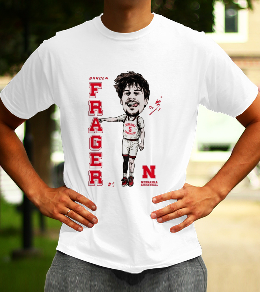 Braden Frager Nebraska Cornhuskers Basketball Caricature #5 T-Shirt