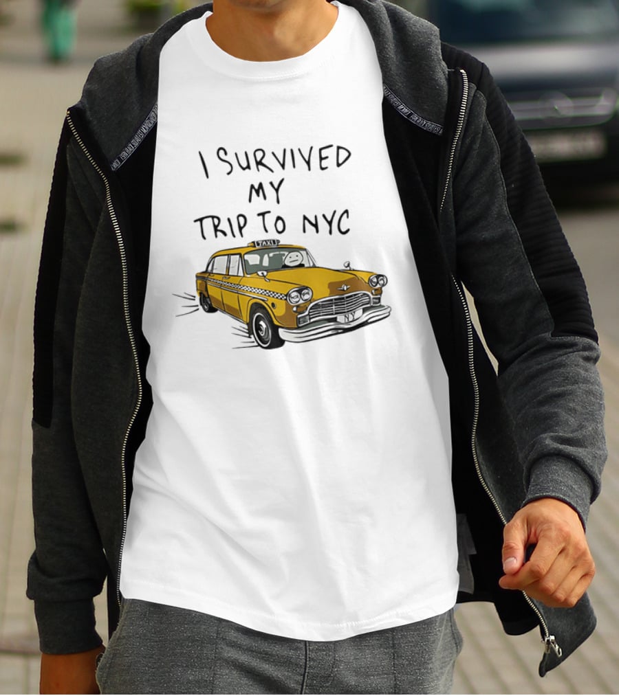 I Survived My Trip To NYC Tom Holland Peter Parker Yellow Taxi New York Adventure T-Shirt