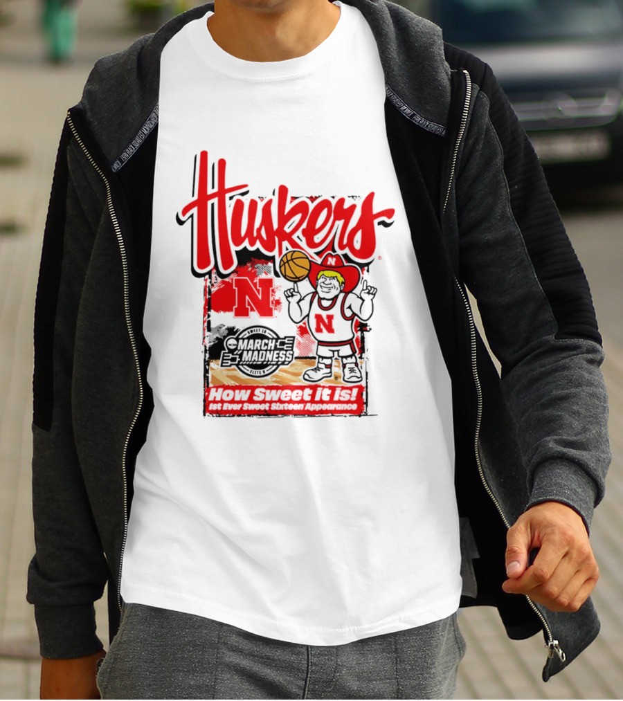 Nebraska Cornhuskers March Madness 2026 Sweet 16 Celebration Basketball Huskers How Sweet It Is T-Shirt
