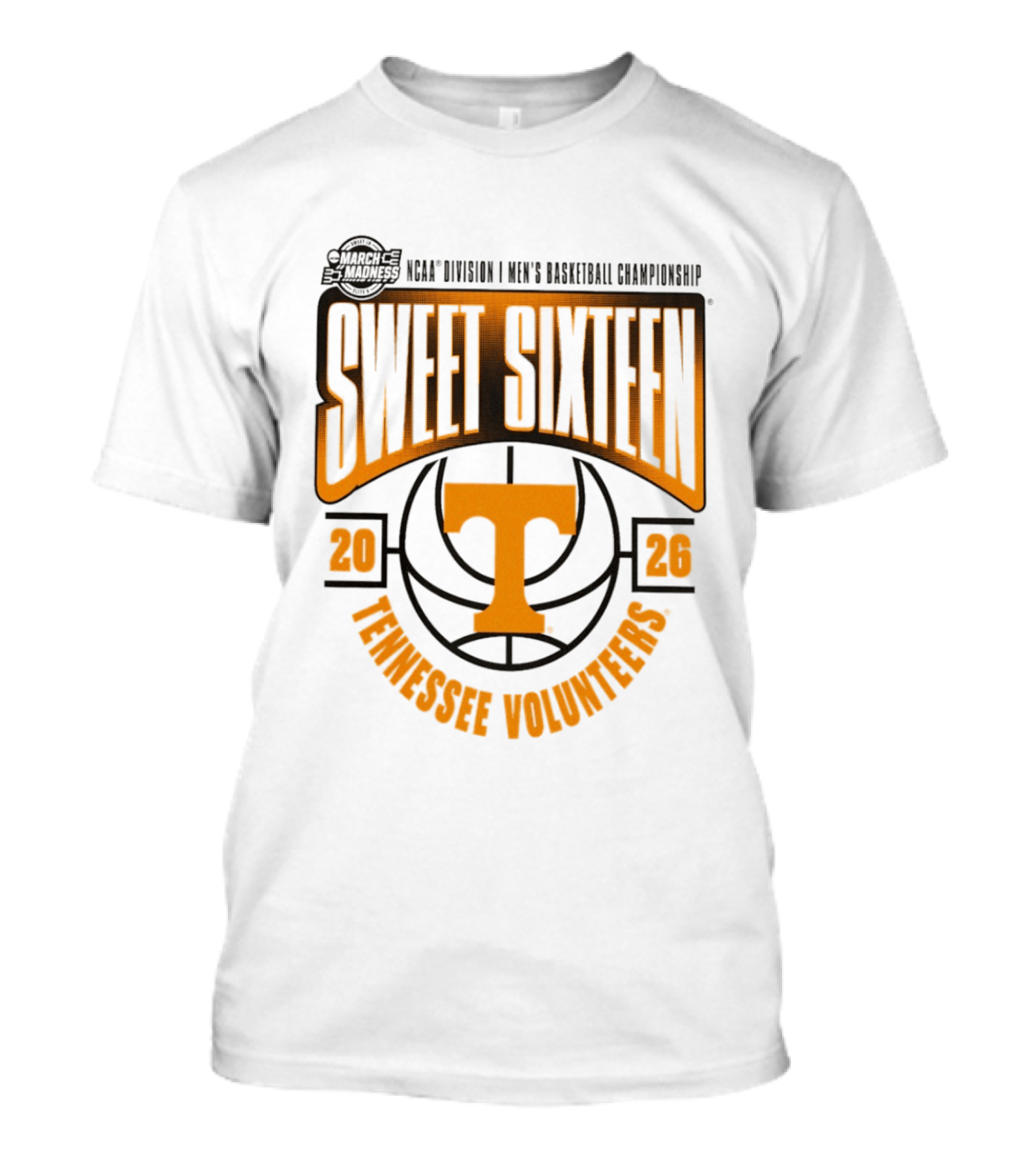 2026 NCAA March Madness Tennessee Volunteers Sweet Sixteen Tournament T-Shirt