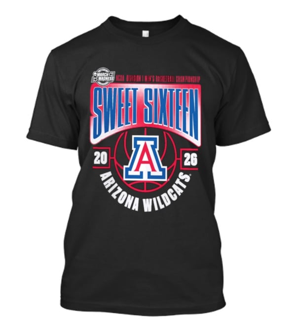 2026 Arizona Wildcats NCAA Sweet Sixteen March Madness Basketball Tournament T-Shirt