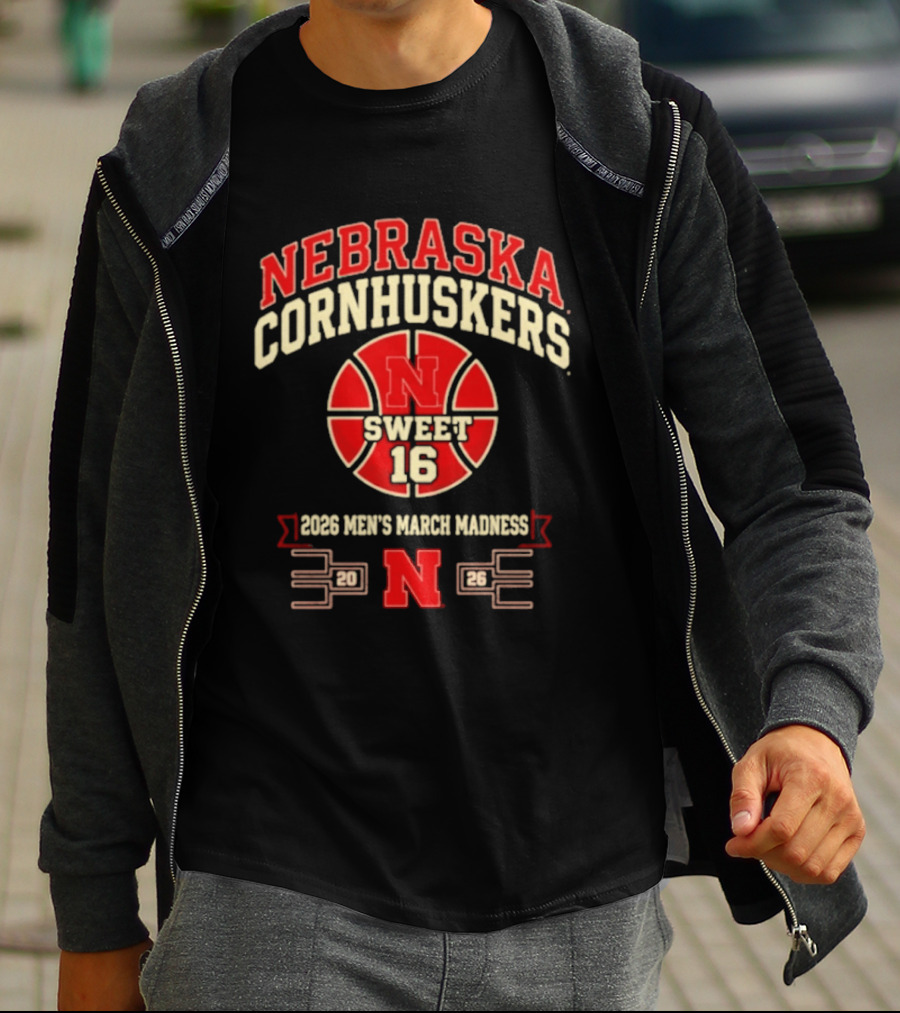 Nebraska Cornhuskers Sweet 16 2026 Men's March Madness T-Shirt