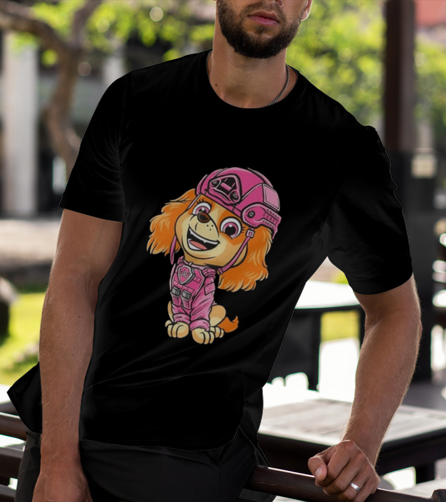 Paw Patrol Skye Air Rescue Pup In Pink Helmet And Suit T-Shirt