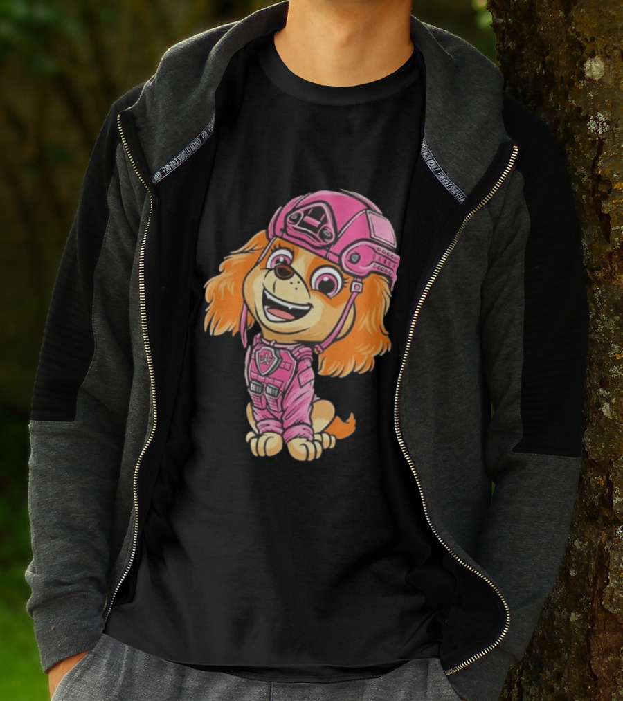 Paw Patrol Skye Air Rescue Pup In Pink Helmet And Suit T-Shirt