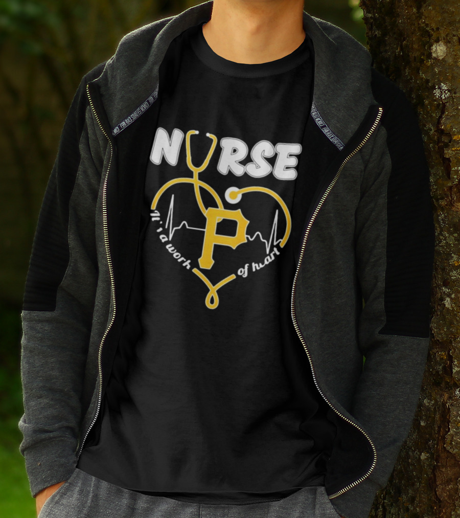 Pittsburgh Pirates Nurse Stethoscope It's A Work Of Heart T-Shirt