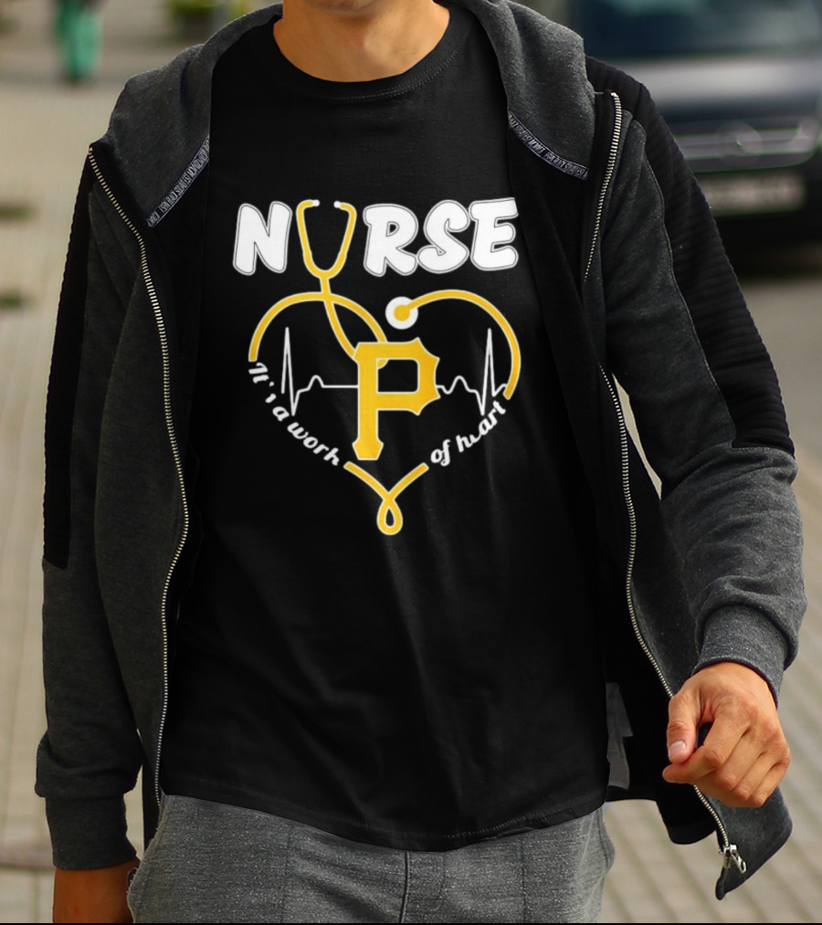 Pittsburgh Pirates Nurse Stethoscope It's A Work Of Heart T-Shirt