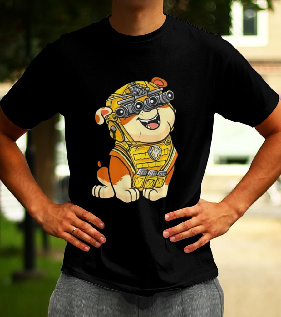 Rubble Construction Paw Patrol Dog Night Vision Goggles T-Shirt