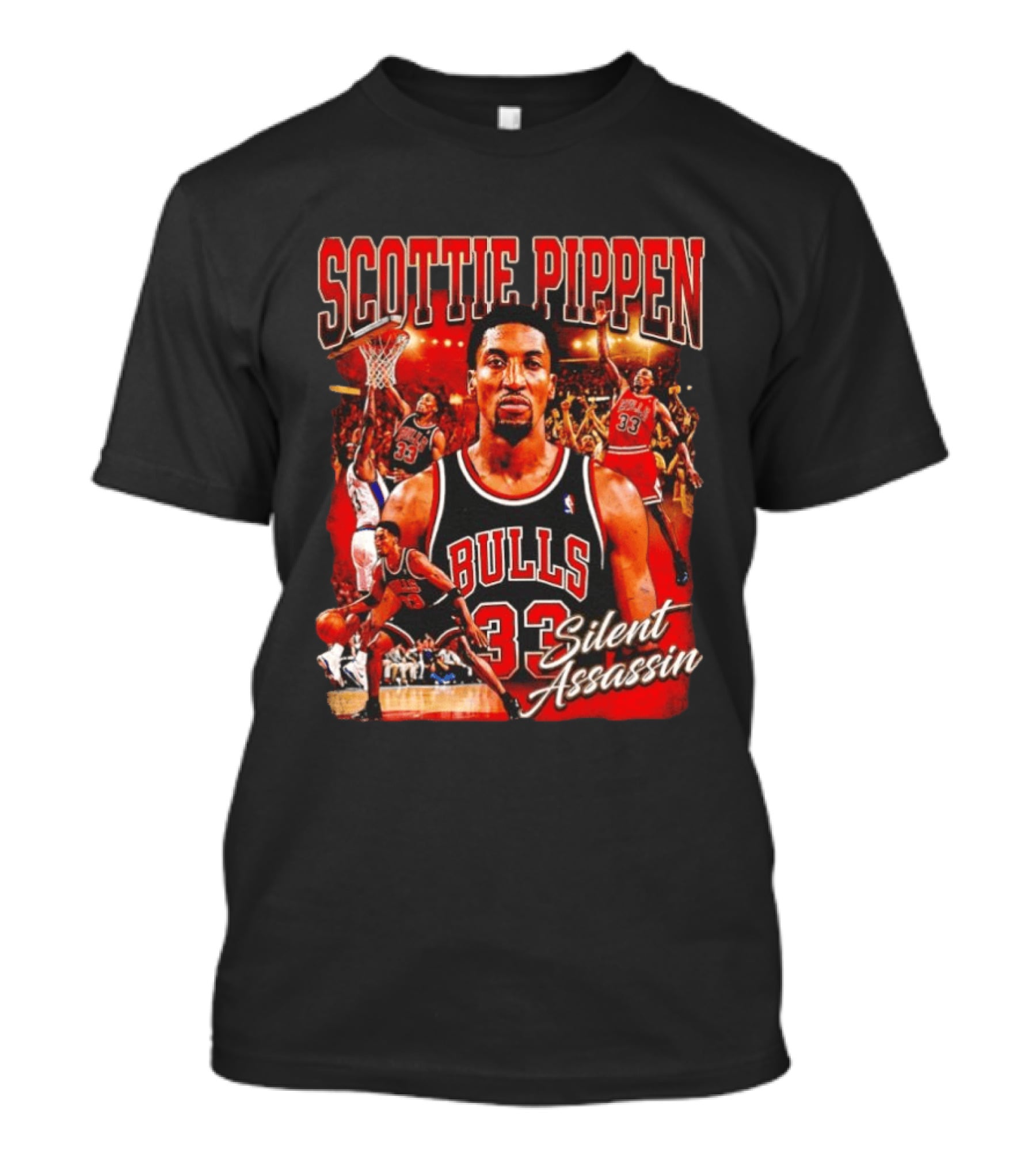 Scottie Pippen Chicago Bulls 33 Silent Assassin NBA T-Shirt