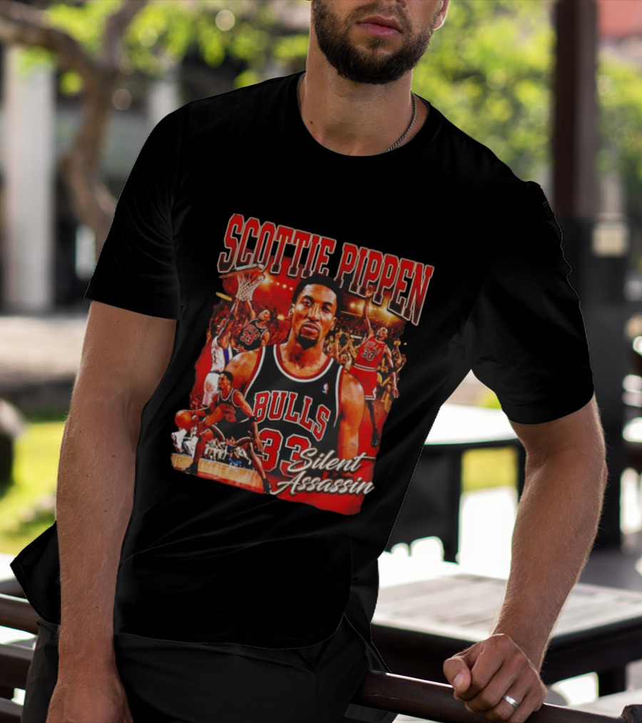 Scottie Pippen Chicago Bulls 33 Silent Assassin NBA T-Shirt