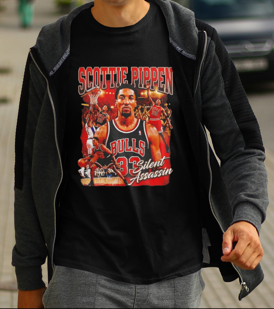 Scottie Pippen Chicago Bulls 33 Silent Assassin NBA T-Shirt