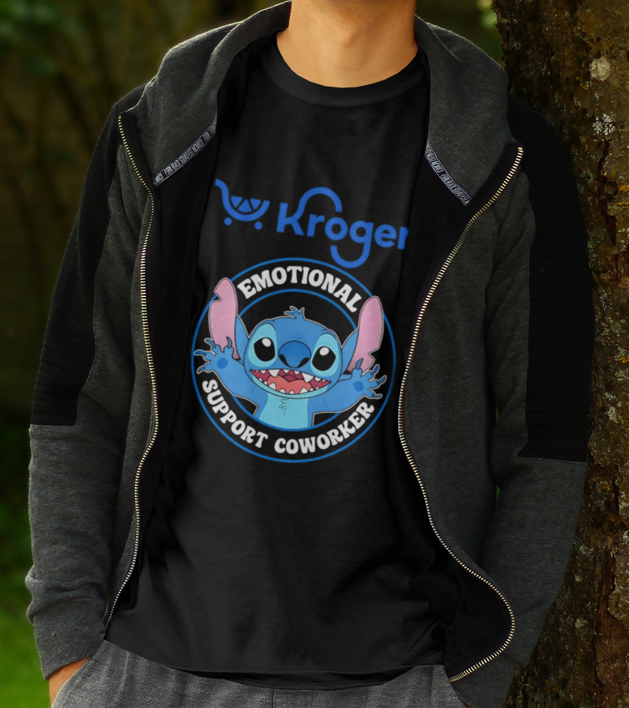 Kroger Emotional Support Coworker Stitch T-Shirt